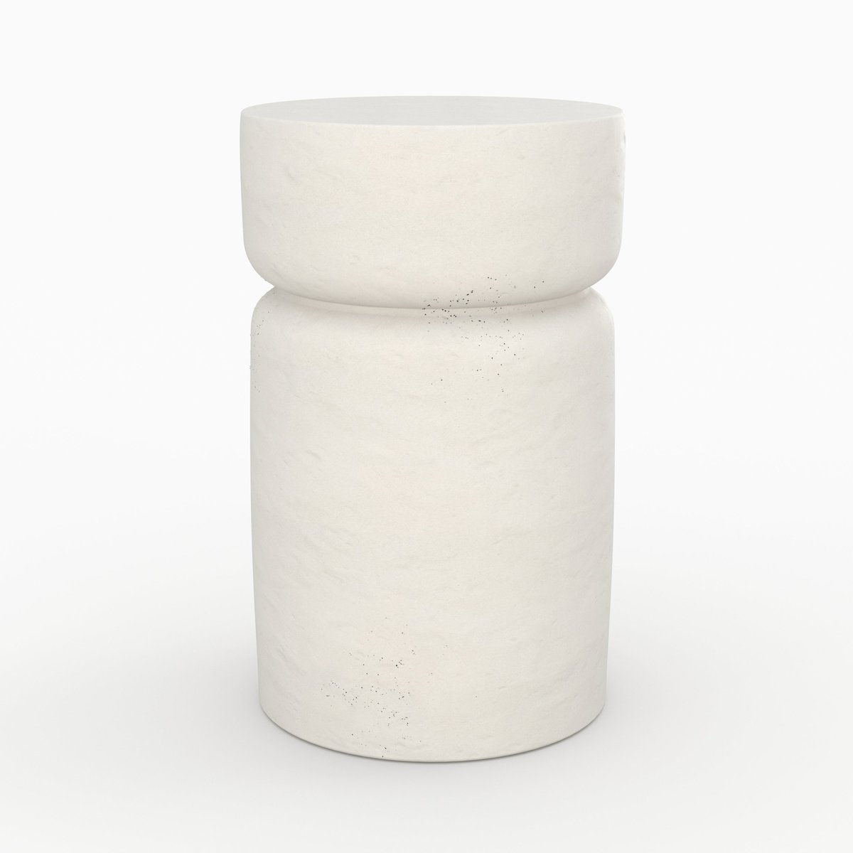 Table d'appoint ronde en béton D30 cm - TAHITI blanc, MAISON PAVANE