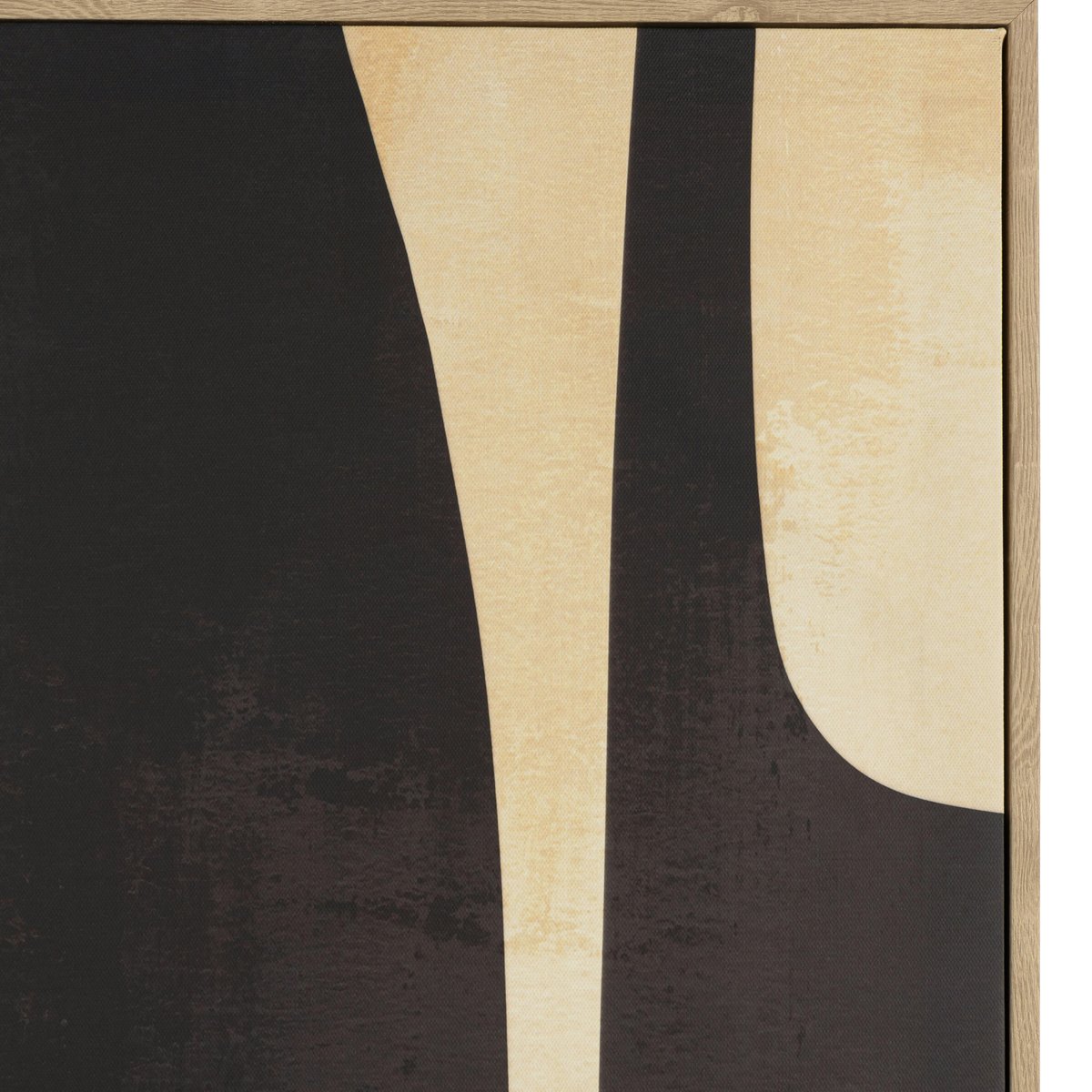 Tableau abstrait impression noire et beige 63 x 93 cm beige, PIER IMPORT