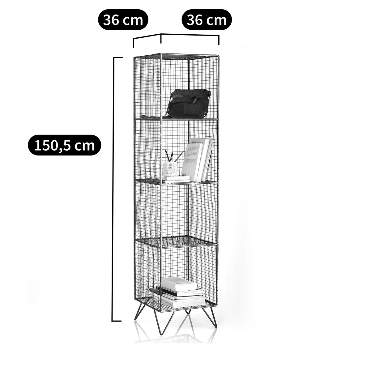 Etagère à poser en métal fer, 4 étages, Areglo gris, LA REDOUTE INTERIEURS