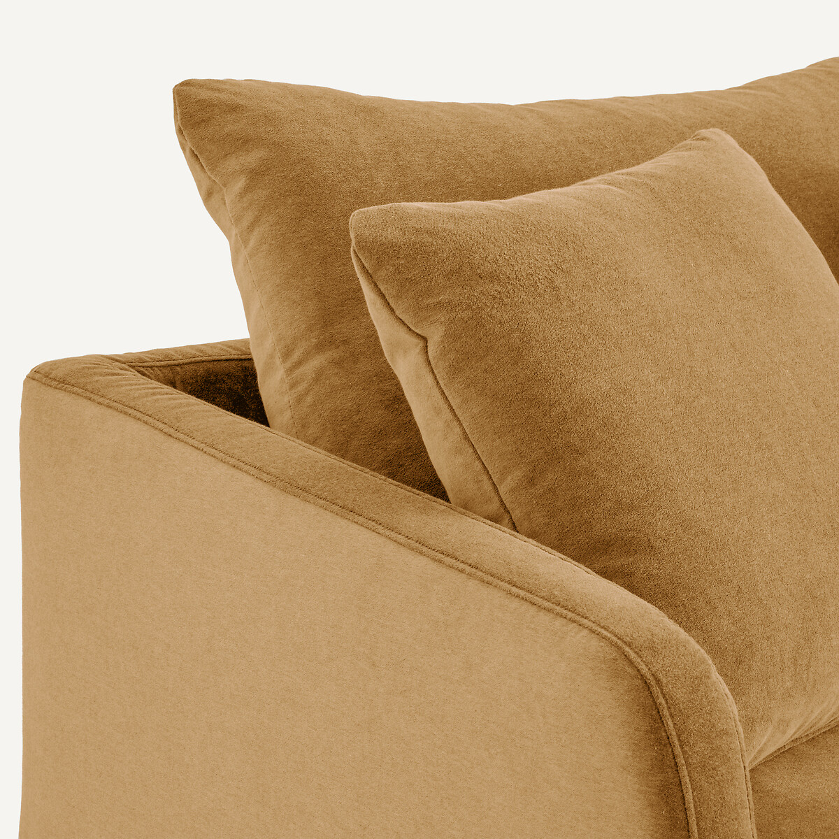 Divano a 3 o 4 posti in velluto stone, MODERNISTE, design di Emmanuel Gallina caramello , AM.PM X EMMANUEL GALLINA