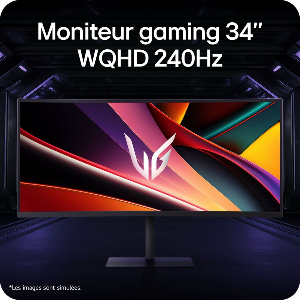Ecran PC Gamer 34G630A 34" Incurvé UWQHD 240Hz VA HDR10 AMD FreeSync & G-Sync couleur unique, LG