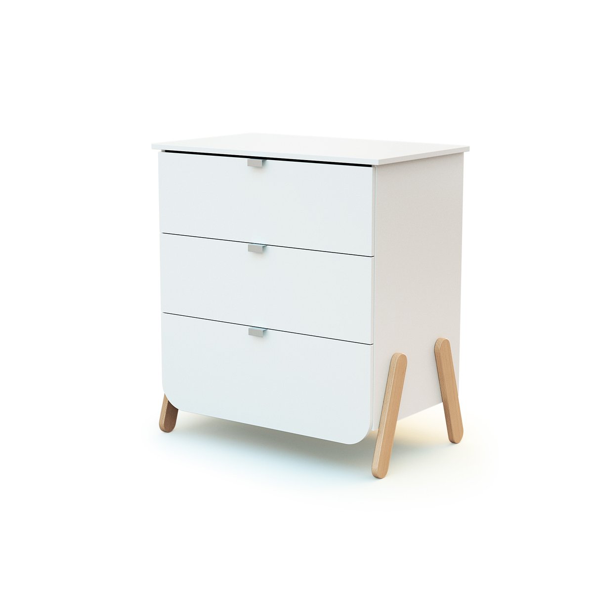 Commode à langer 3 tiroirs en bois PIRATE blanc et hêtre, WEBABY