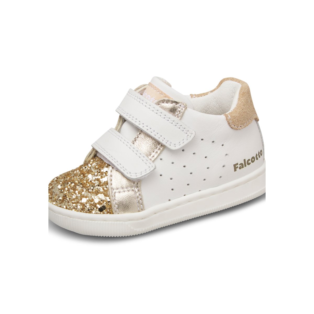 Sneakers en cuir et tissu KINER VL blanc-platine-, FALCOTTO