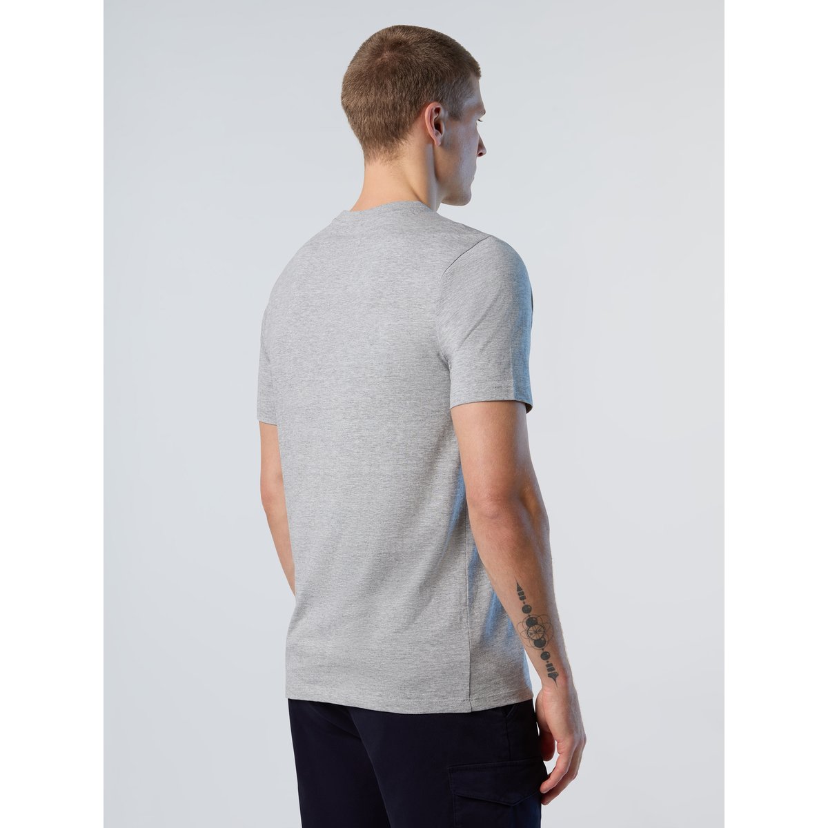 T-shirt avec patch logo gris mélangé, NORTH SAILS