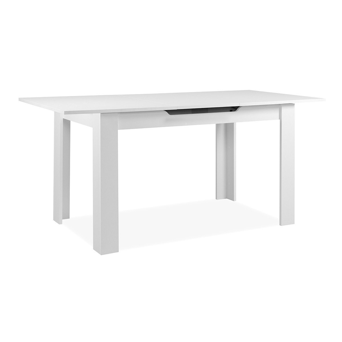 Table à manger extensible L125 - 165 cm BIRMINGHAM blanc, CALICOSY