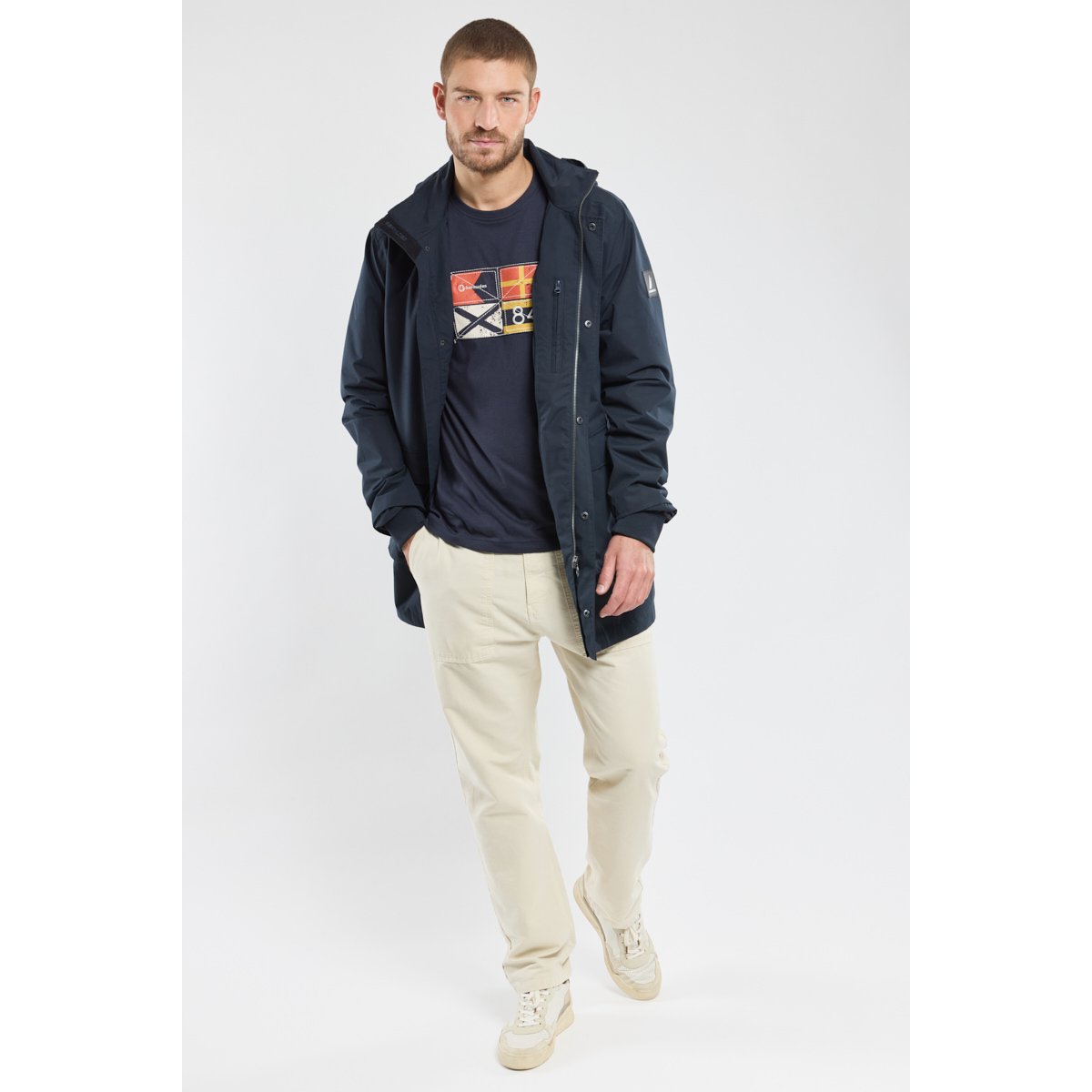 Parka longue imperméable HIGHSTREET navy, BERMUDES
