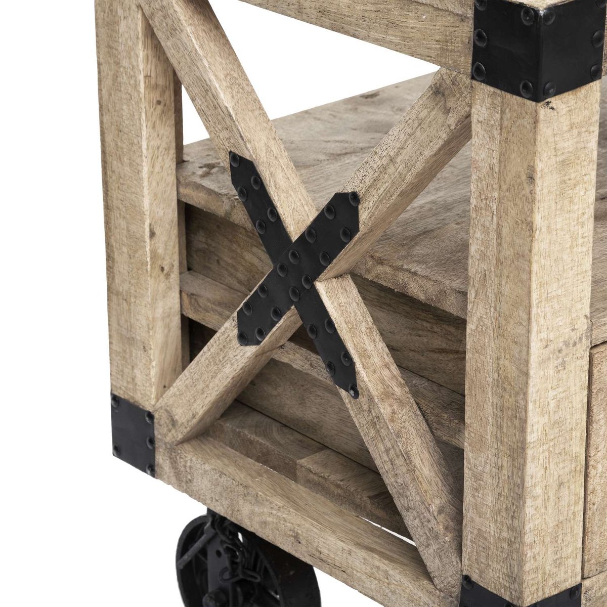 Meuble TV 1 porte en manguier SILAS beige, ATMOSPHERA