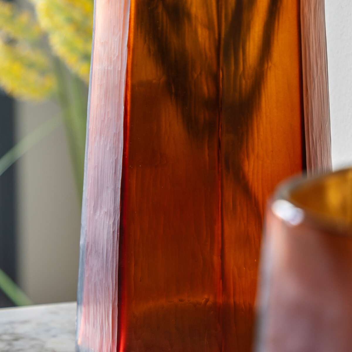 Organic Faceted 26cm Hurricane in Amber brown , ÉDITÉ