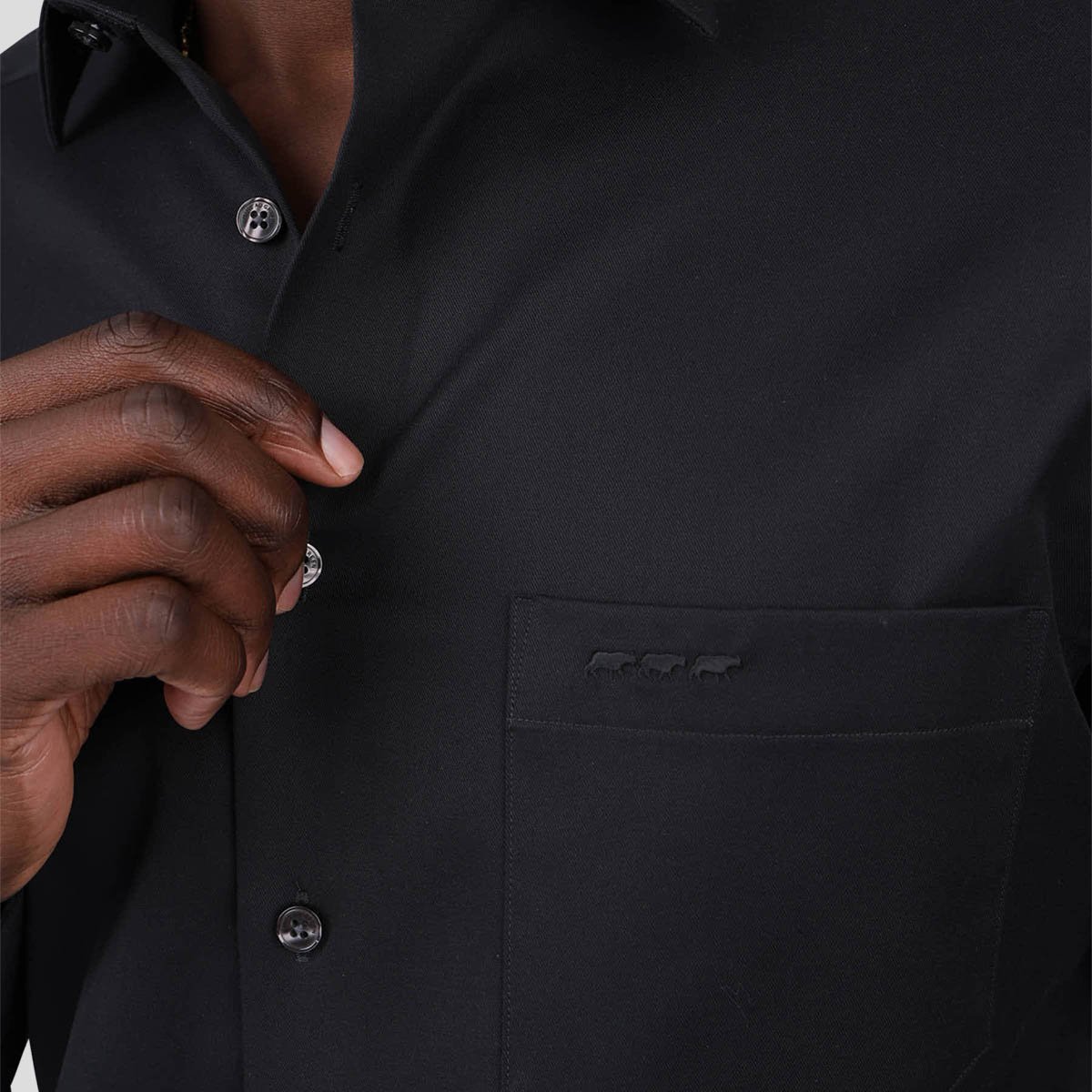 Chemise unie easy care noir, MISE AU GREEN