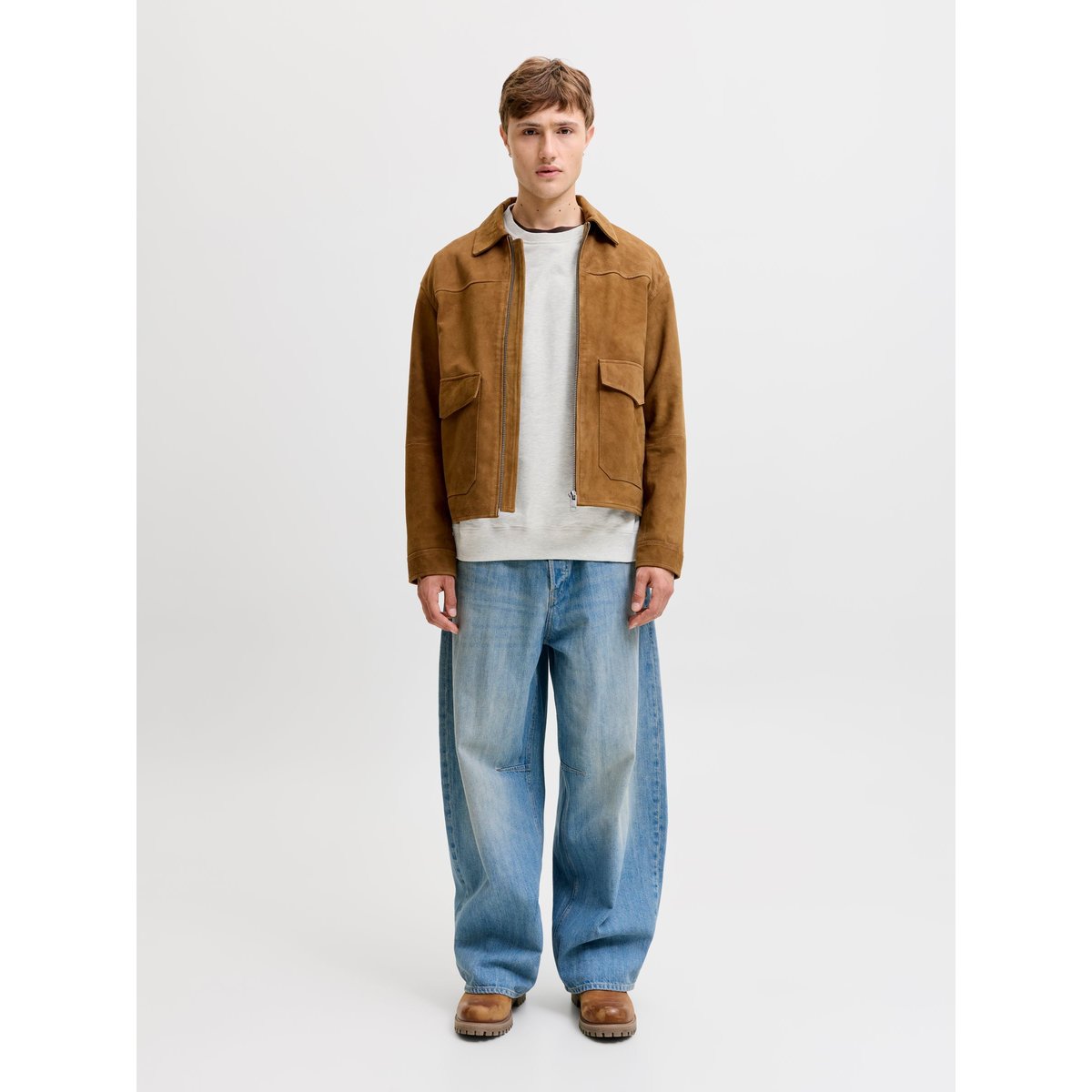Sweat-Shirt white melange, JACK & JONES