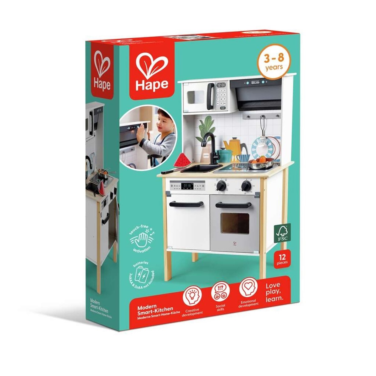 Cuisine interactive en bois multicolore, HAPE