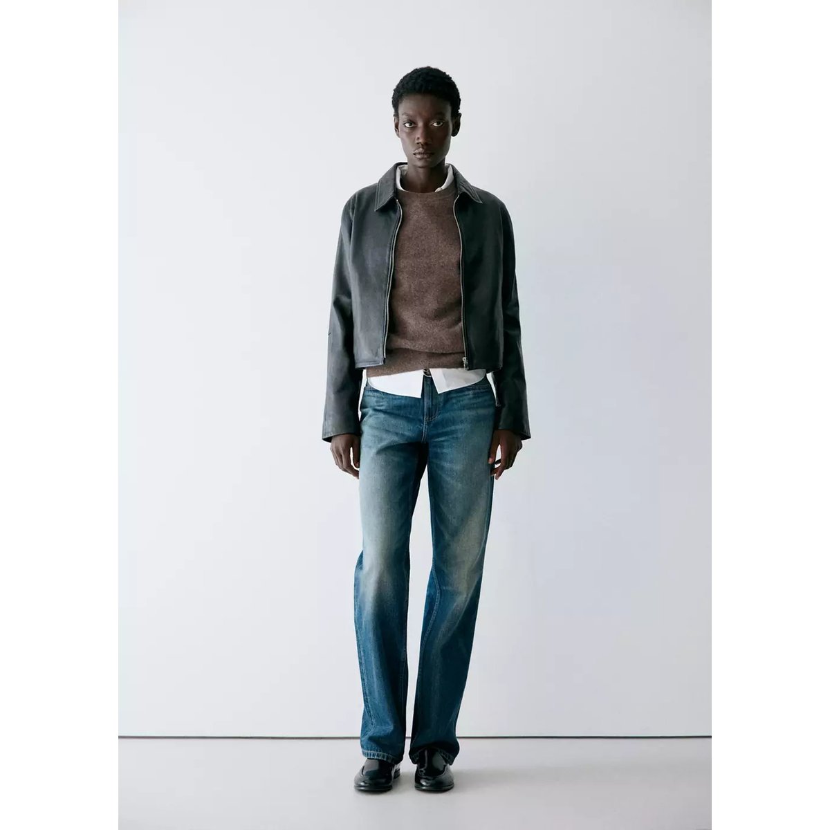 Pull-over 100 % cachemire col rond marron moyen, MANGO