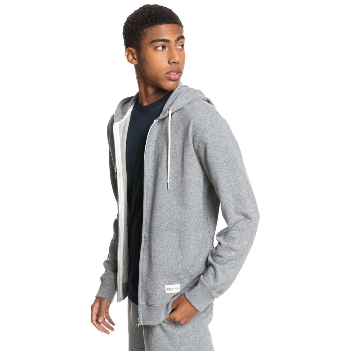 Veste Zippée À Capuche Essentials gris chiné, QUIKSILVER