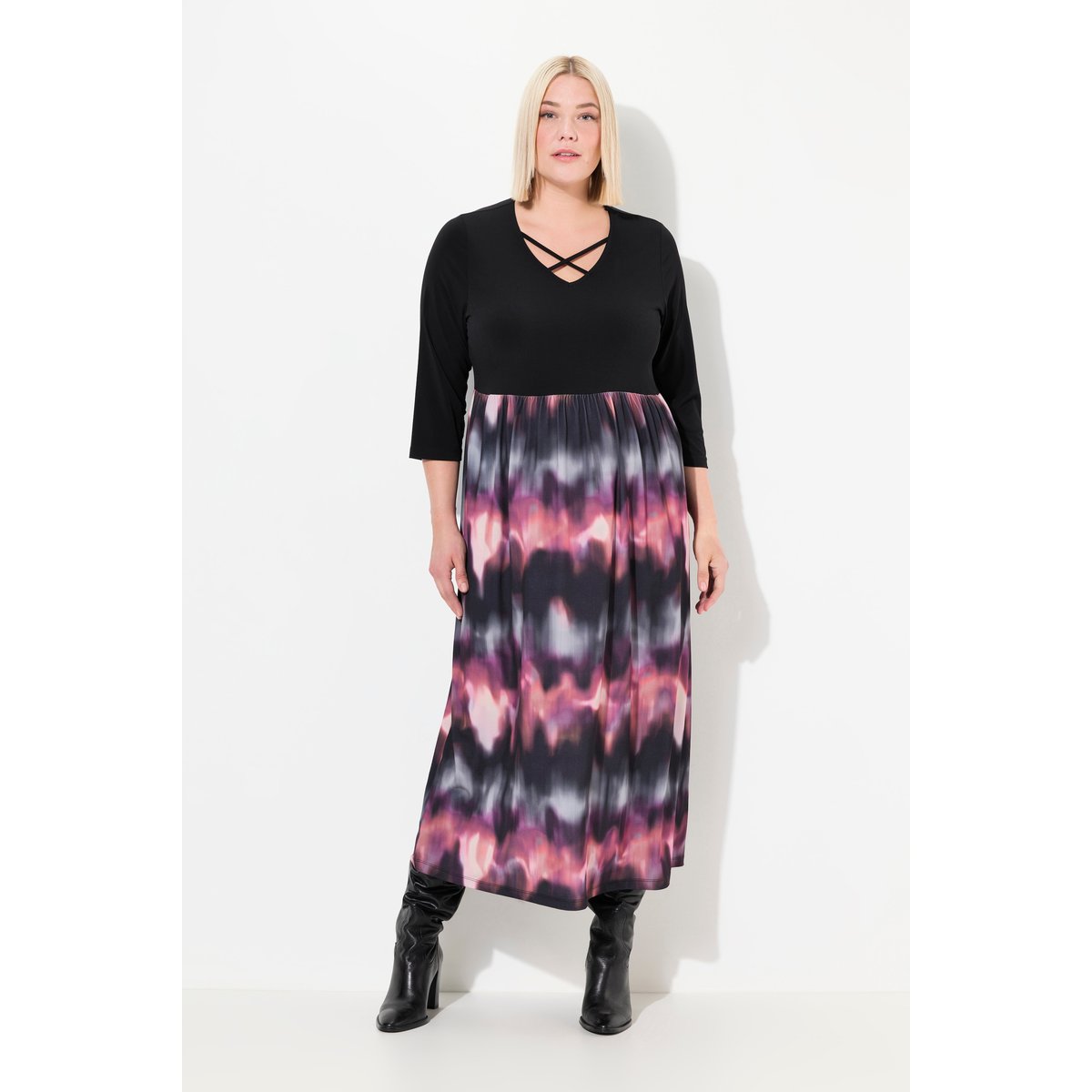 Robe en jersey noir, ULLA POPKEN