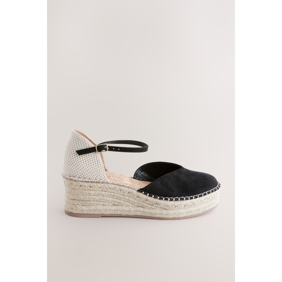 Espadrilles compensées fermées noir, NEXT