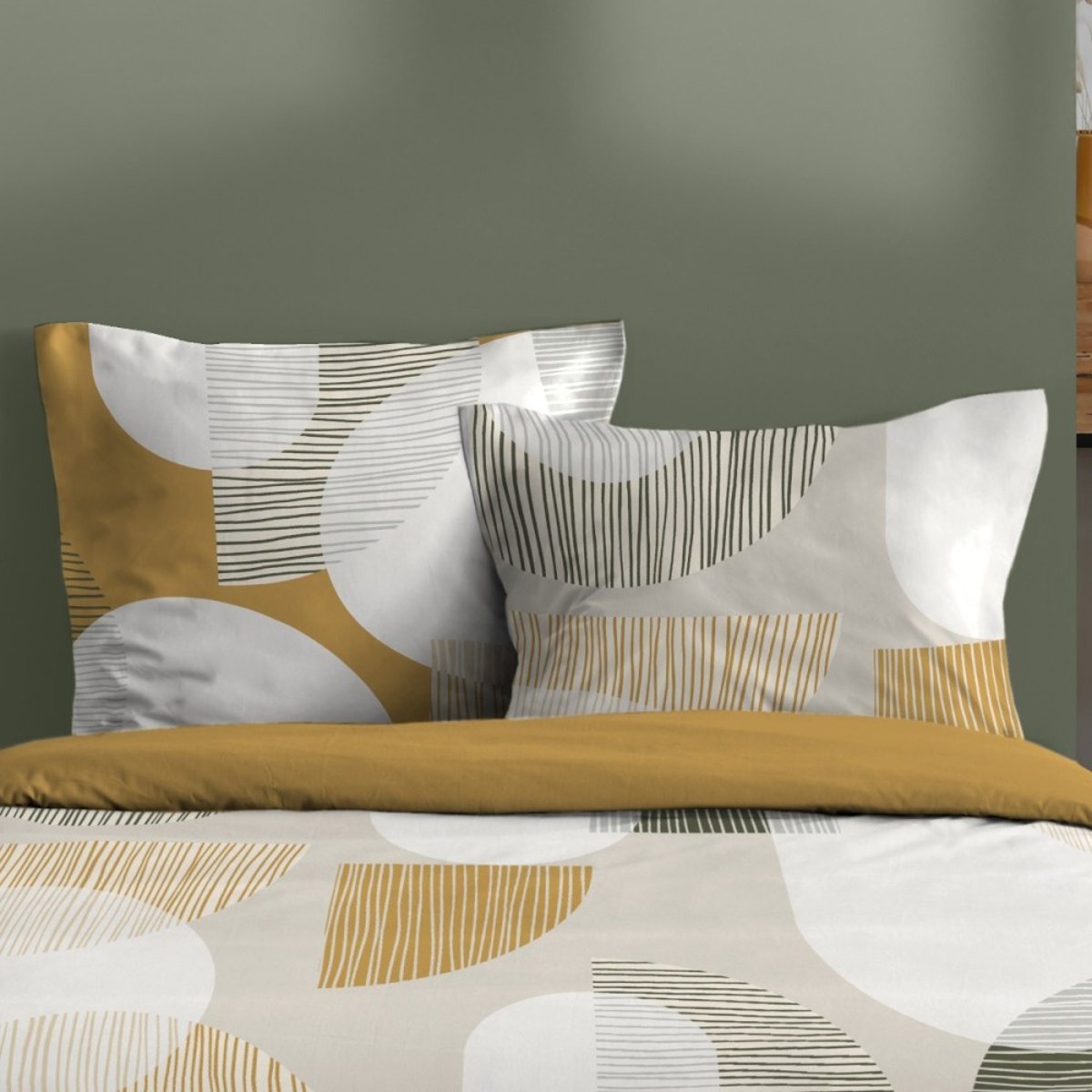Housse De Couette 100% Coton 57 Fils + 2 Taies D'oreiller blanc, DECORATIE