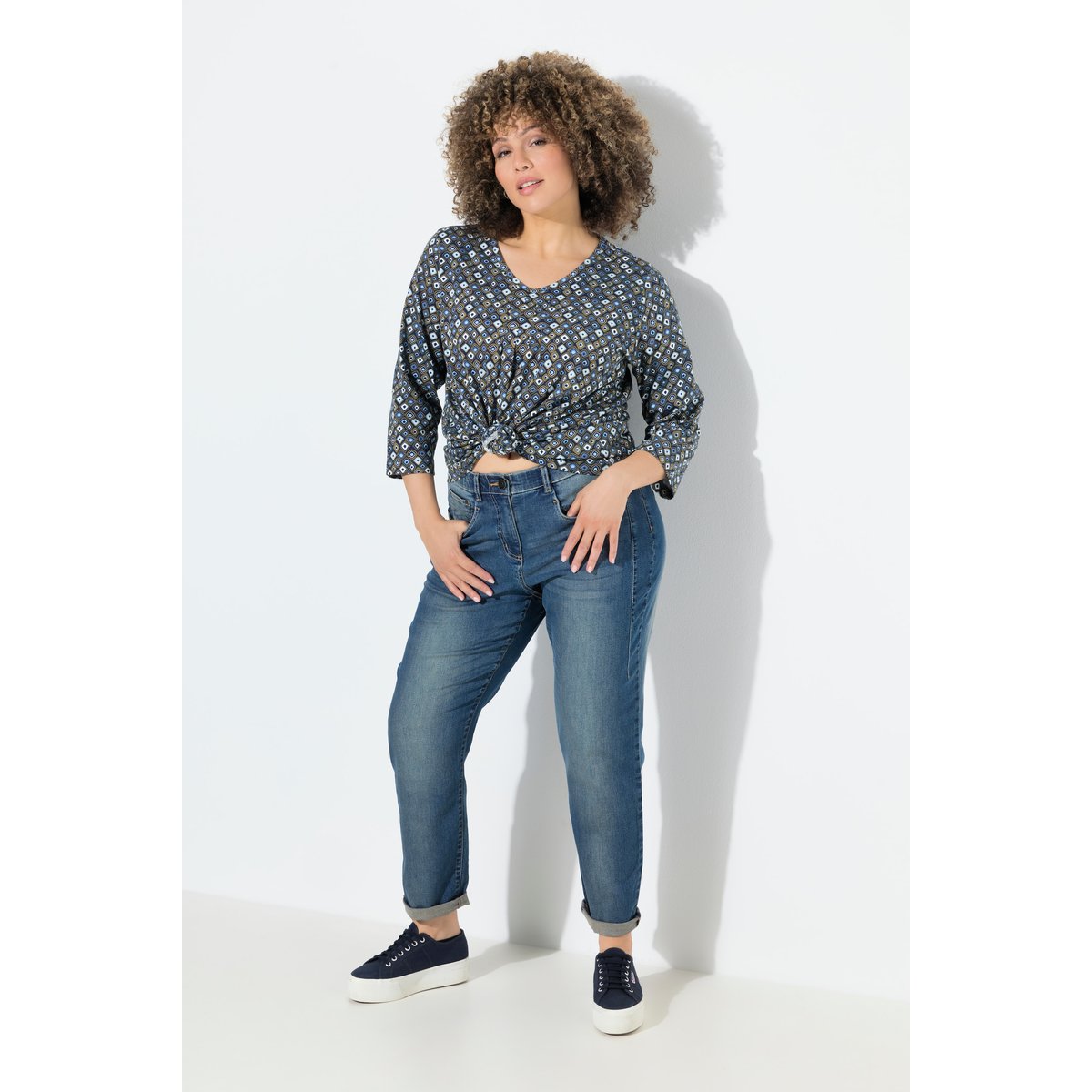 Jean Boyfriend confortable à taille soupe bleu jean, ULLA POPKEN