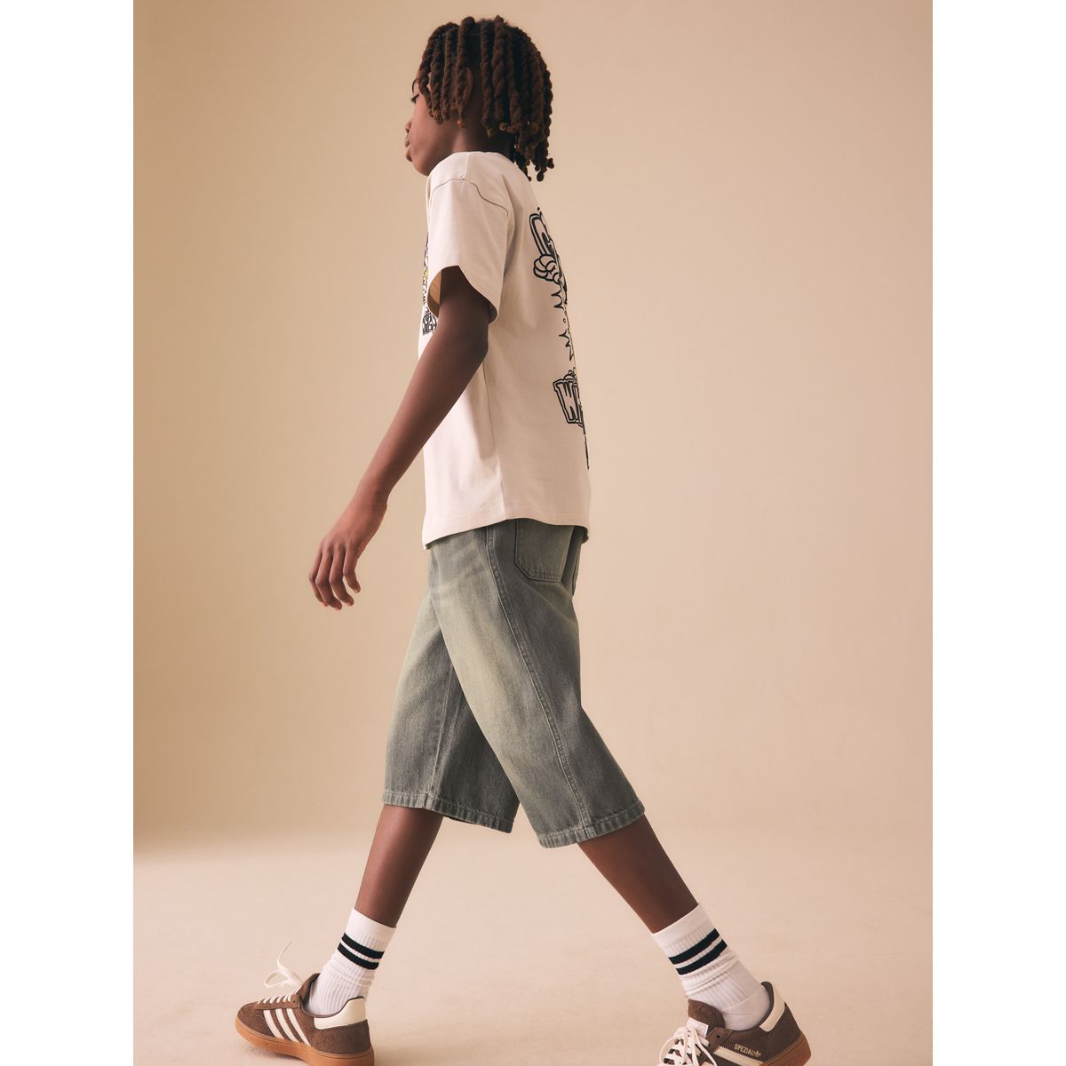 Short long denim teinté, NEXT