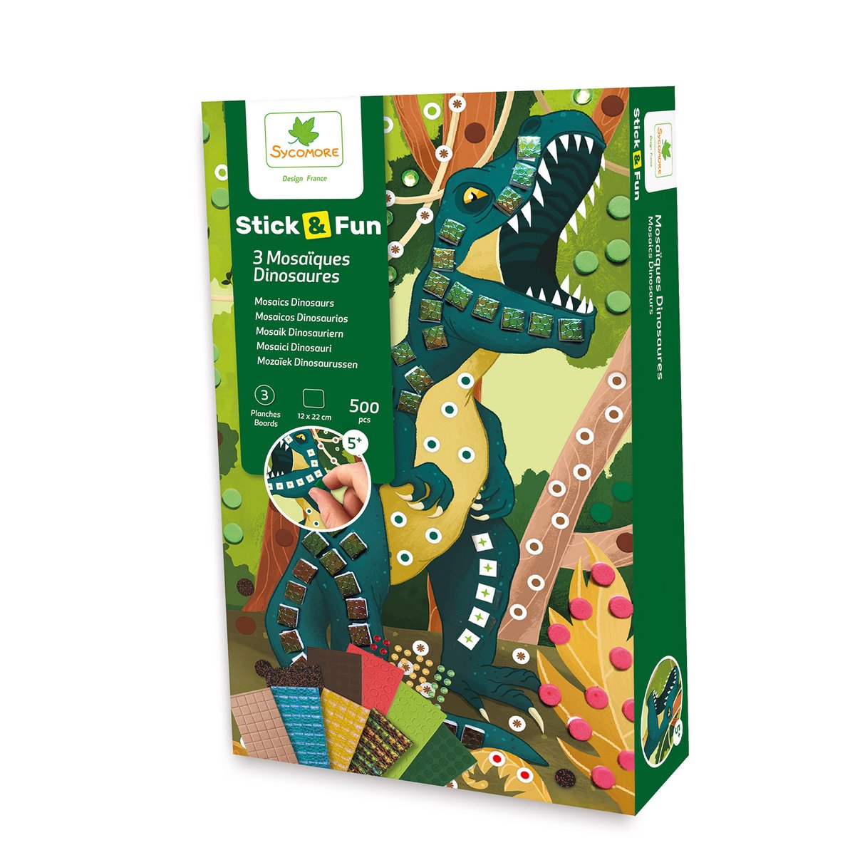 Mini mosaïques Dinosaures vert, SYCOMORE
