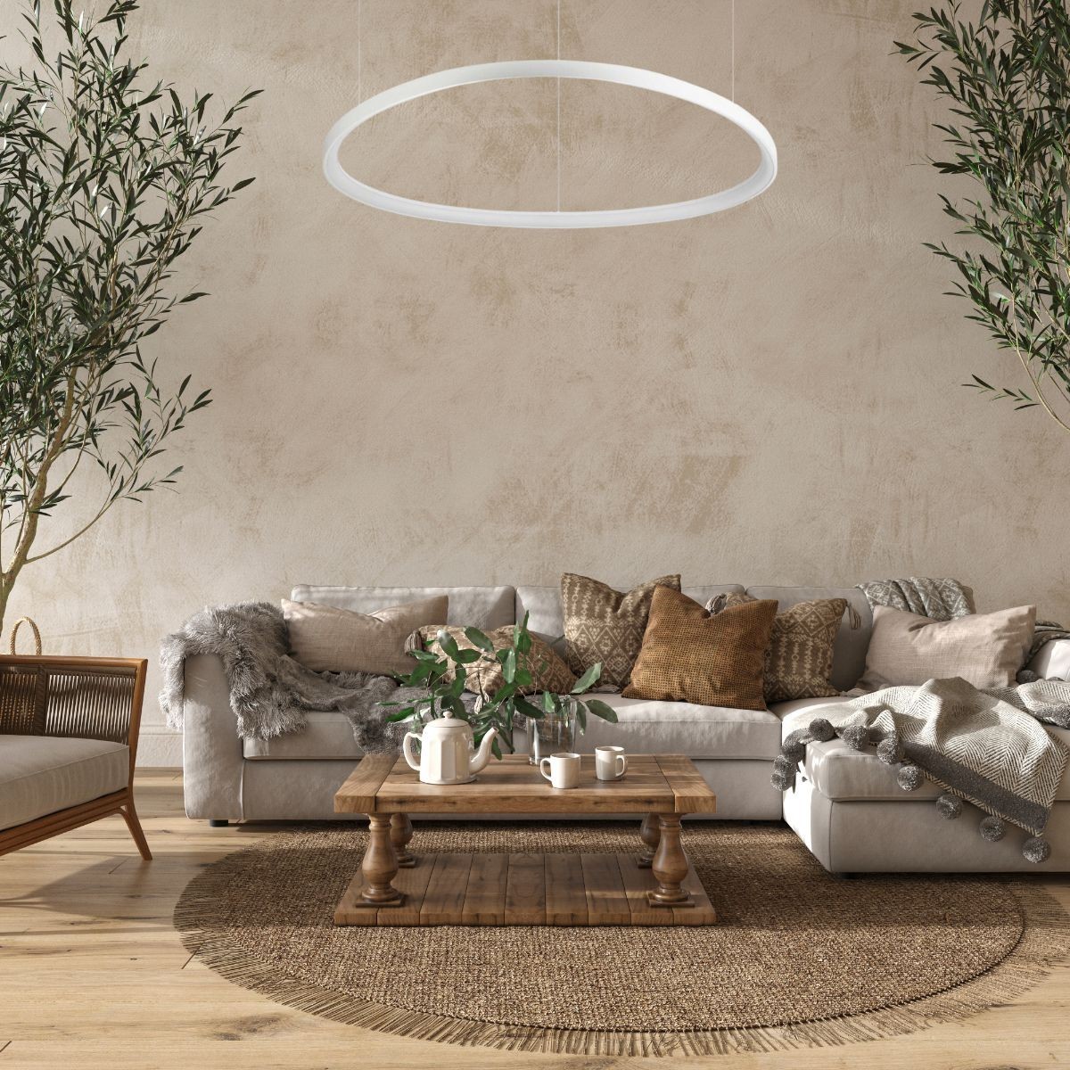 Suspension    lumière chaude  GEMINI blanc, IDEAL LUX