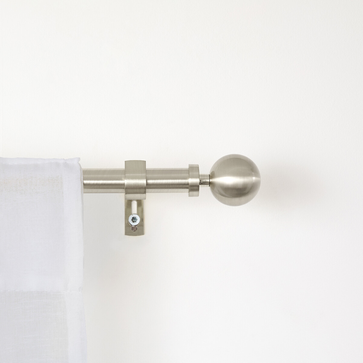 Tringle à rideaux extensible boule, 120/210 cm nickel brossé, CESSOT DECORATION