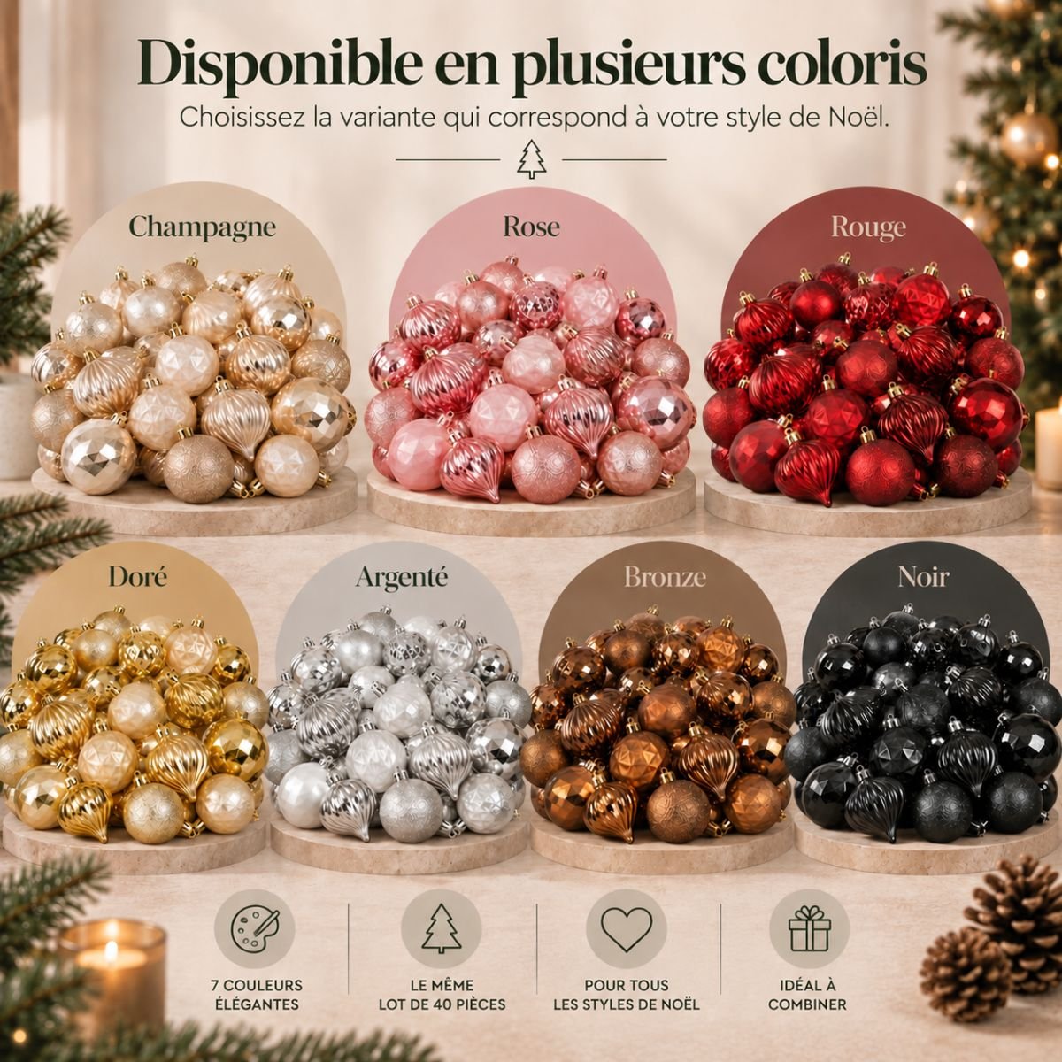 Boule de Noël or, MICA DECORATIONS