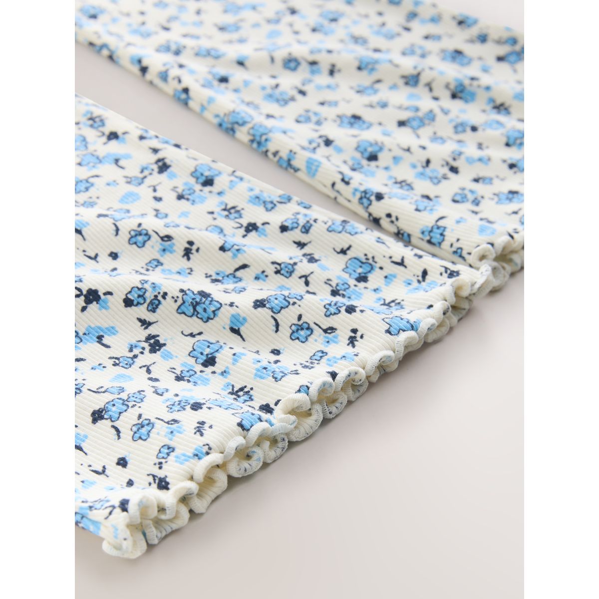 Legging évasé côtelé bleu à fleurs, NEXT