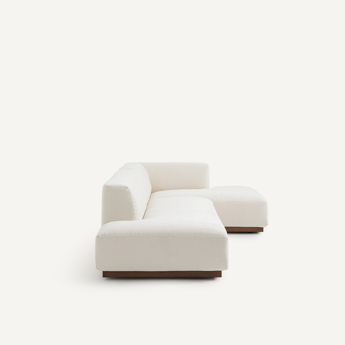 Sofá esquinero izquierdo XL de terciopelo chenilla, Jacopo blanco, AM.PM