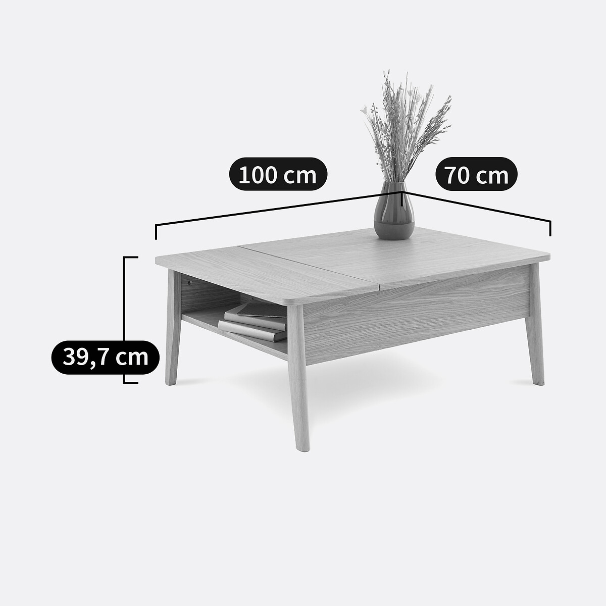 Table basse plateau relevable, Suzon naturel, LA REDOUTE INTERIEURS
