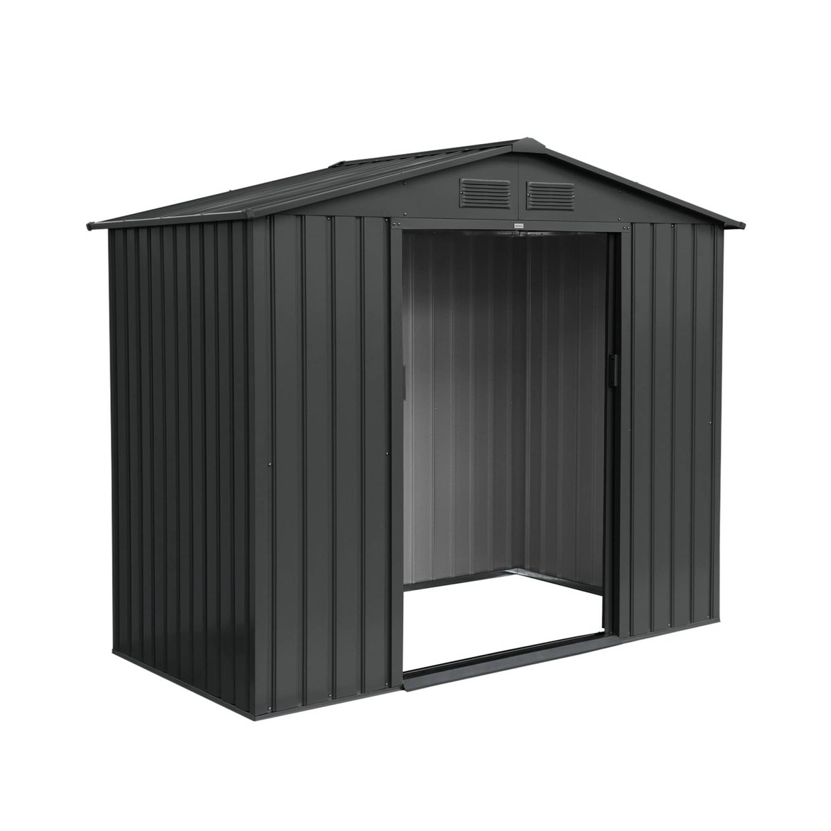 Abri de jardin métal 2,71m² avec kit d'ancrage HOUTLAND anthracite, SWEEEK