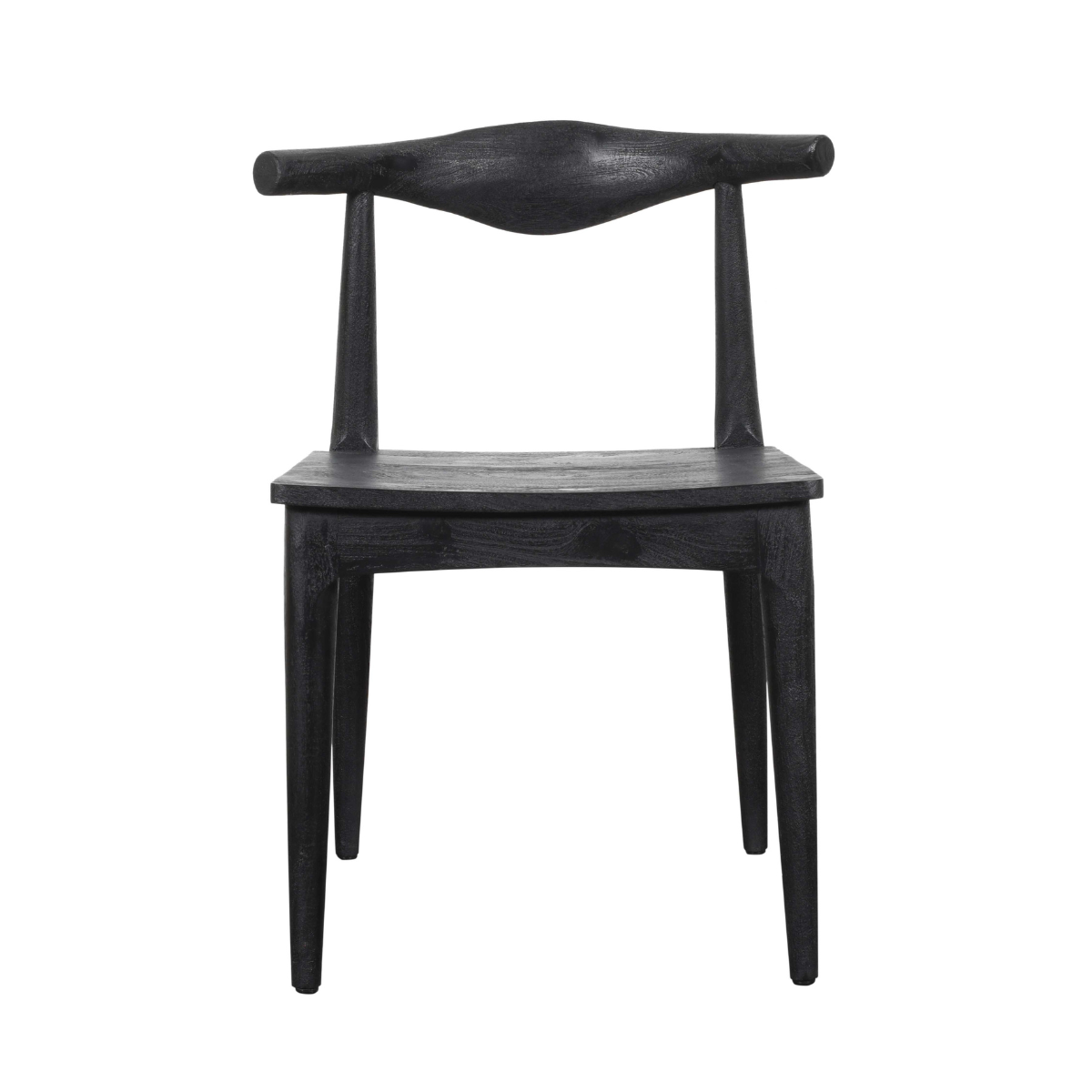 Lot de 2 chaises en acacia massif noir LUCIEN noir, SIGNATURE
