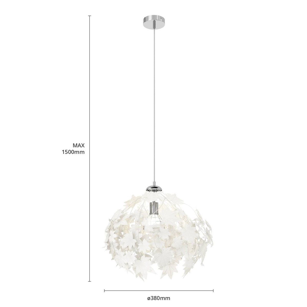 Suspension  jeunes, Maple blanc, chromé, LINDBY