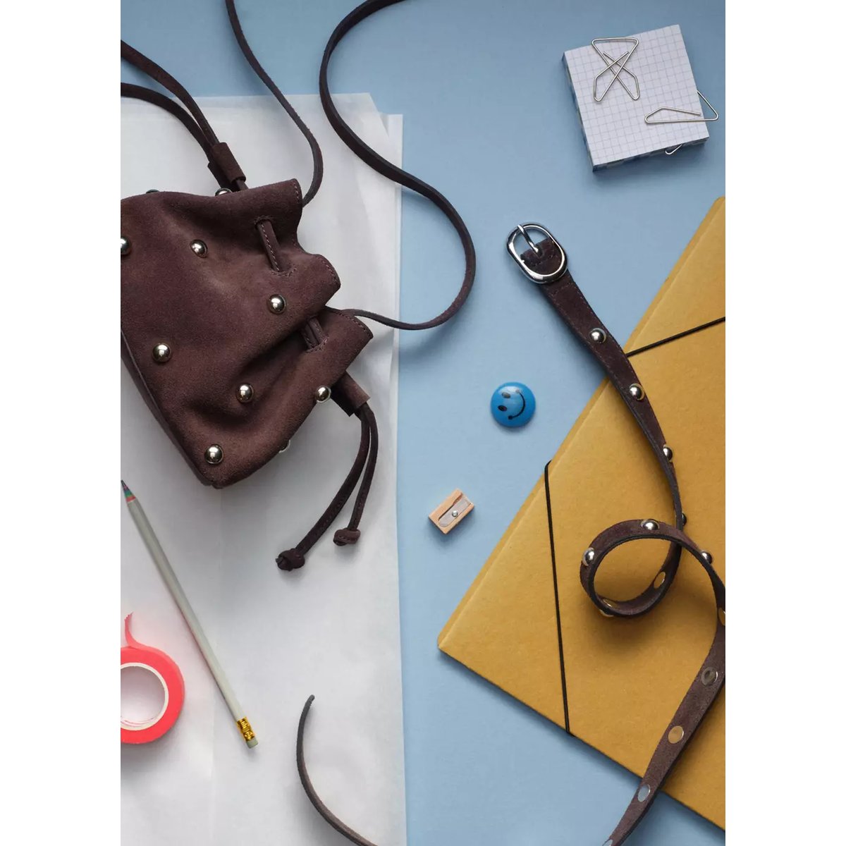 Mini sac seau en cuir chocolat, MANGO KIDS