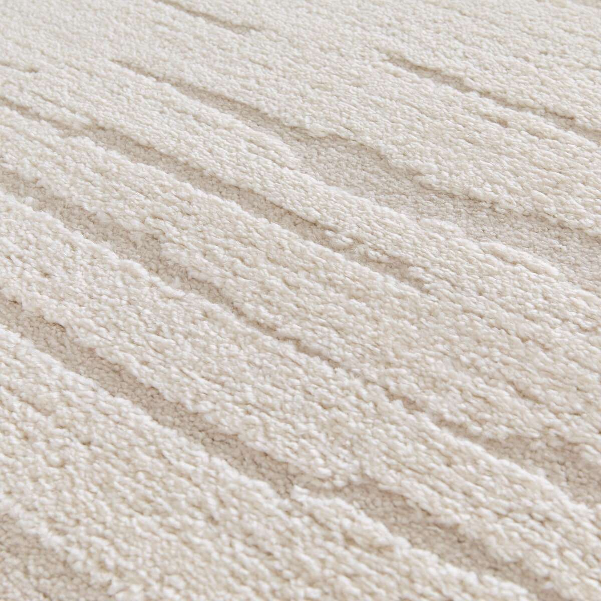 Tapis doux à relief moderne DESIGN DOUCEUR crème, THE DECO FACTORY