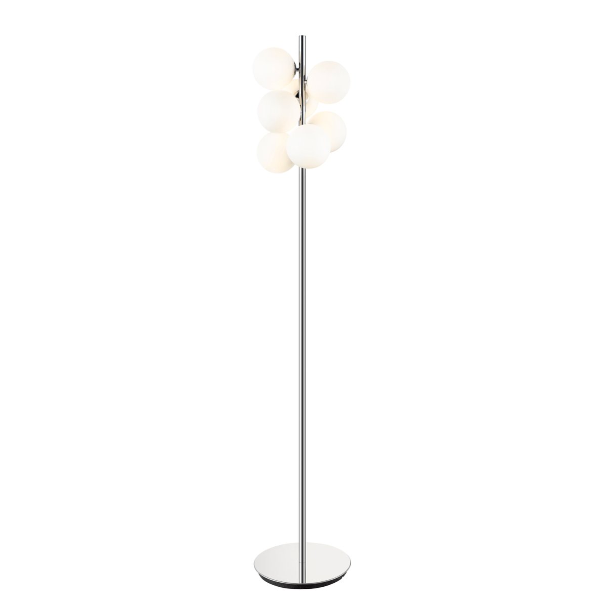 Lampadaire chromé à verres blancs - MELISSA blanc et argenté, KOSILUM