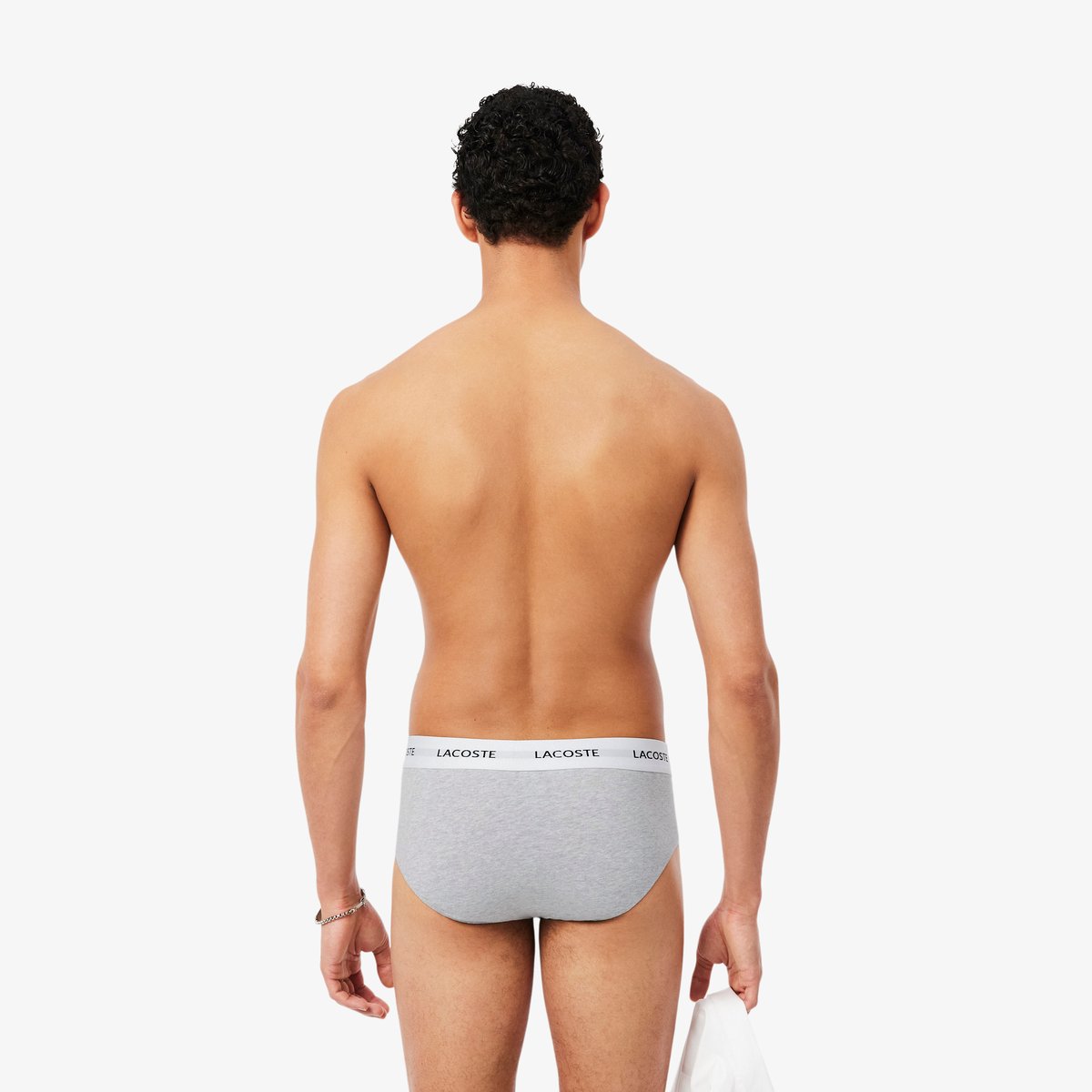 Lot de 3 slips coton stretch noir-nua, LACOSTE