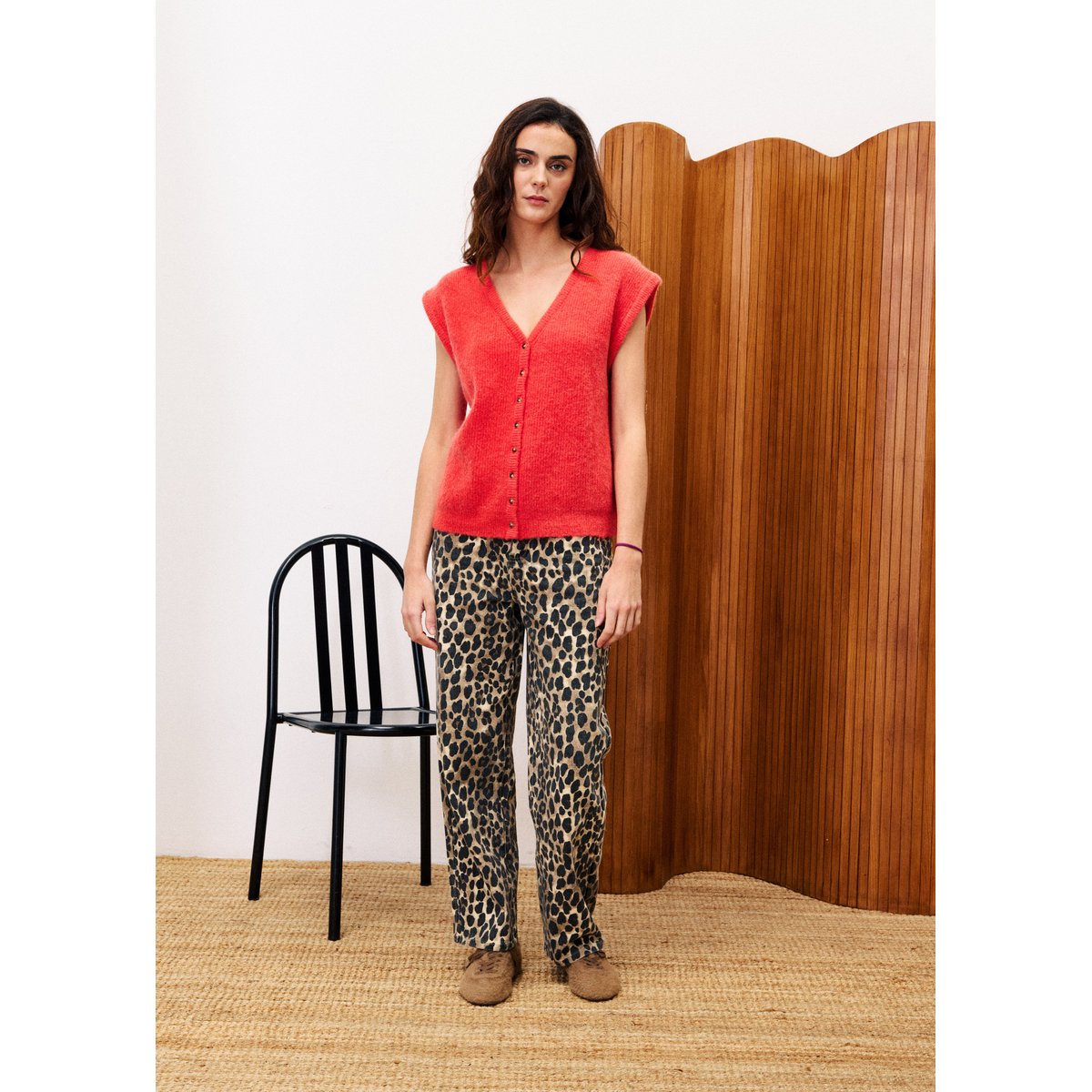 Cardigan en mohair KUKICHA rouge, FRNCH