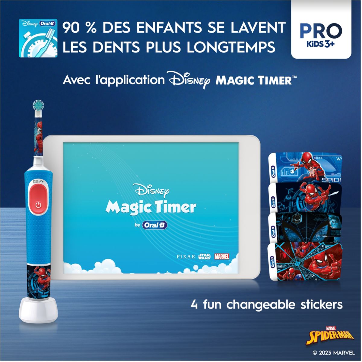 Brosse à dents électrique Vitality Pro Kids Spiderman + Etui de voyage couleur unique, ORAL B