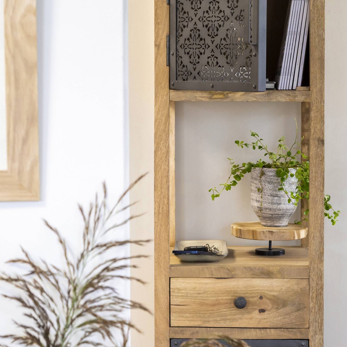 Colonne en bois de manguier SAHARA noir, MADE IN MEUBLES