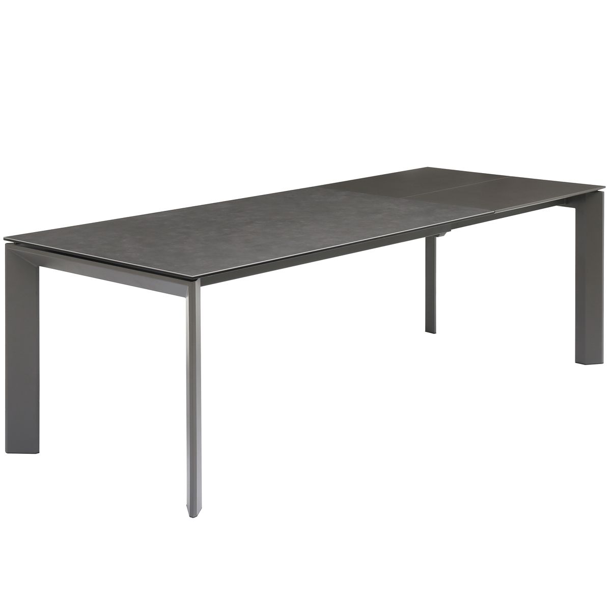 Table repas en céramique 160 cm avec allonge noir, ZAGO