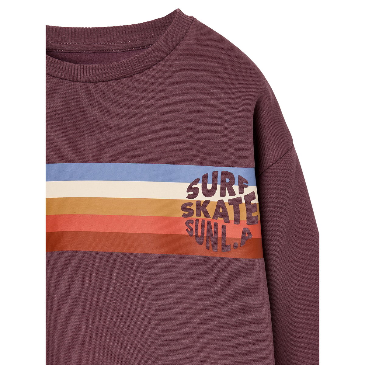 Sweat col rond mauve, VERTBAUDET