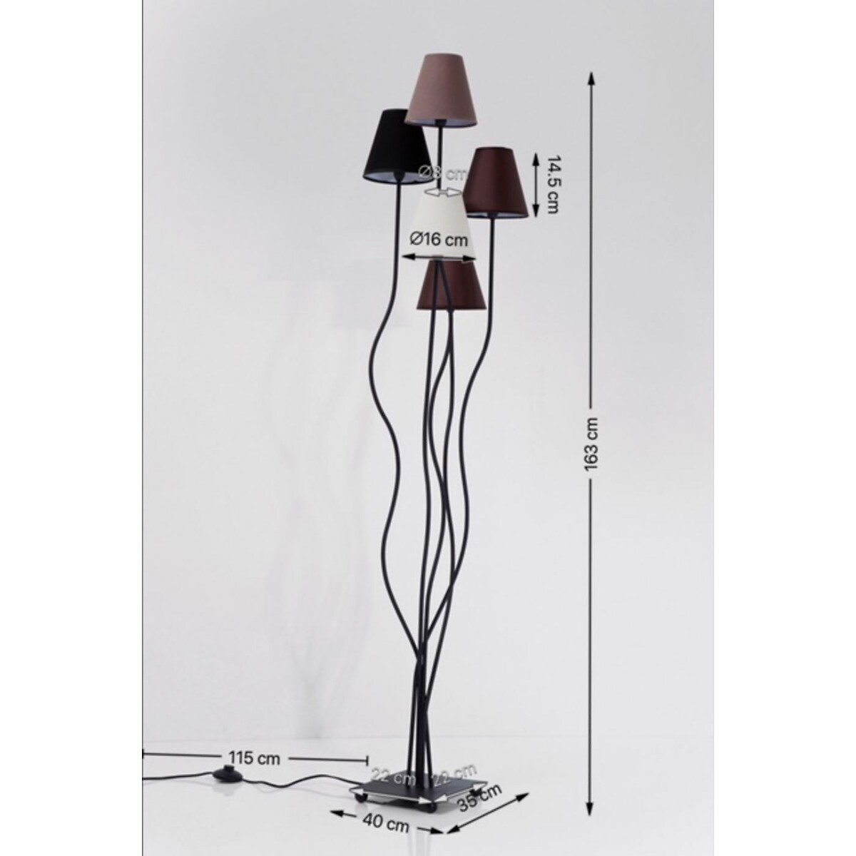 Lampadaire Flexible Mocca Cinque marron, KARE DESIGN