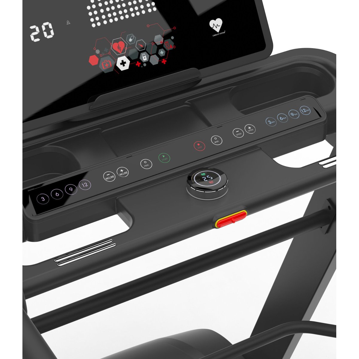 Tapis de course avec barres de maintien - 14km/h - MED-740 - MEDLINE noir, CARE FITNESS