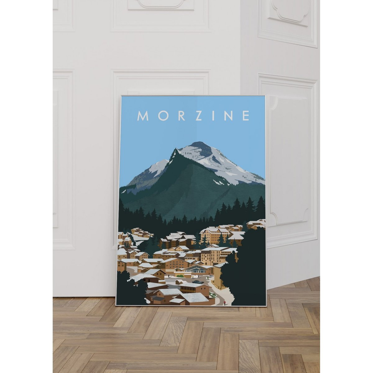 Affiche ville Morzine blanc, L'AFFICHERIE