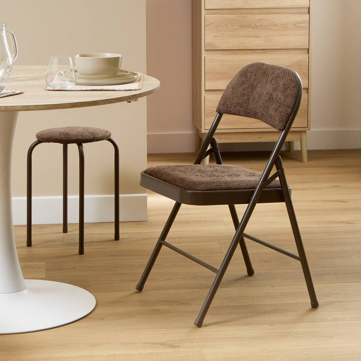 Chaise pliante en acier FLEXY+ marron, 5FIVE SIMPLY SMART
