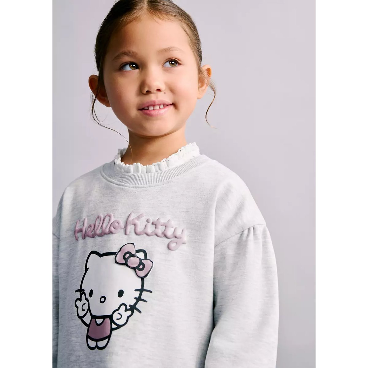 Robe sweat Hello Kitty gris chiné clair, MANGO BABY