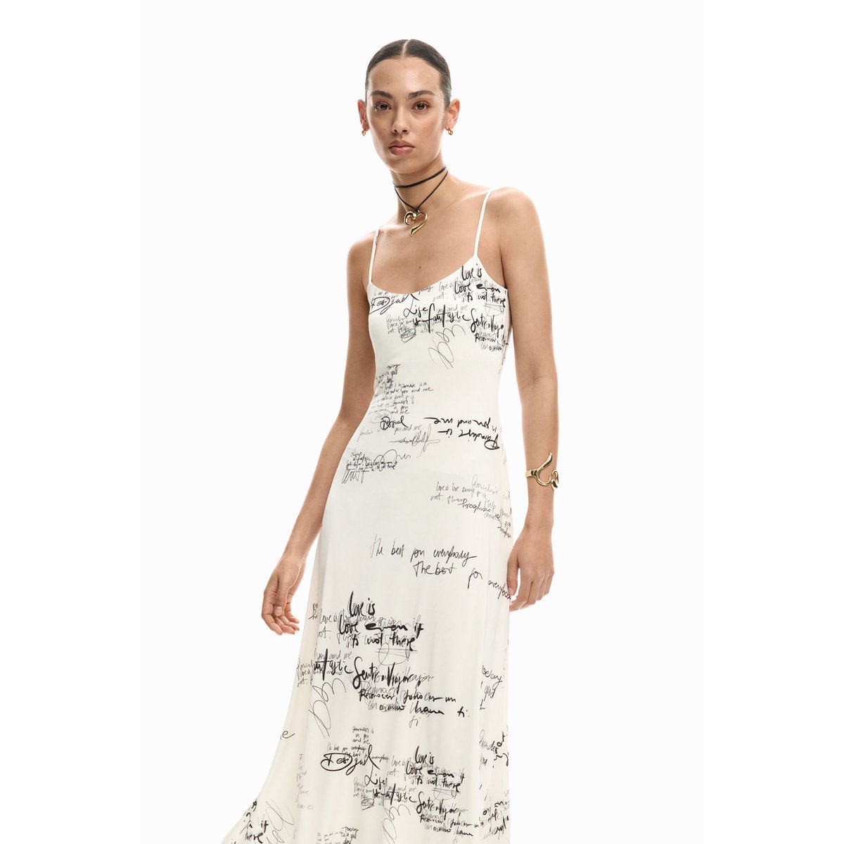 Robe longue combinée beige, DESIGUAL