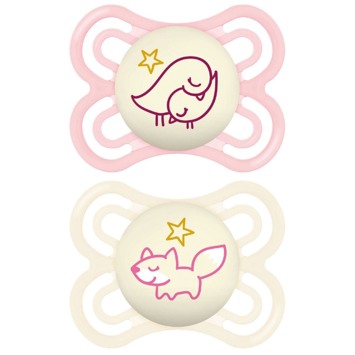 Lot de 2 sucettes 2-6 mois multicouleur, MAM