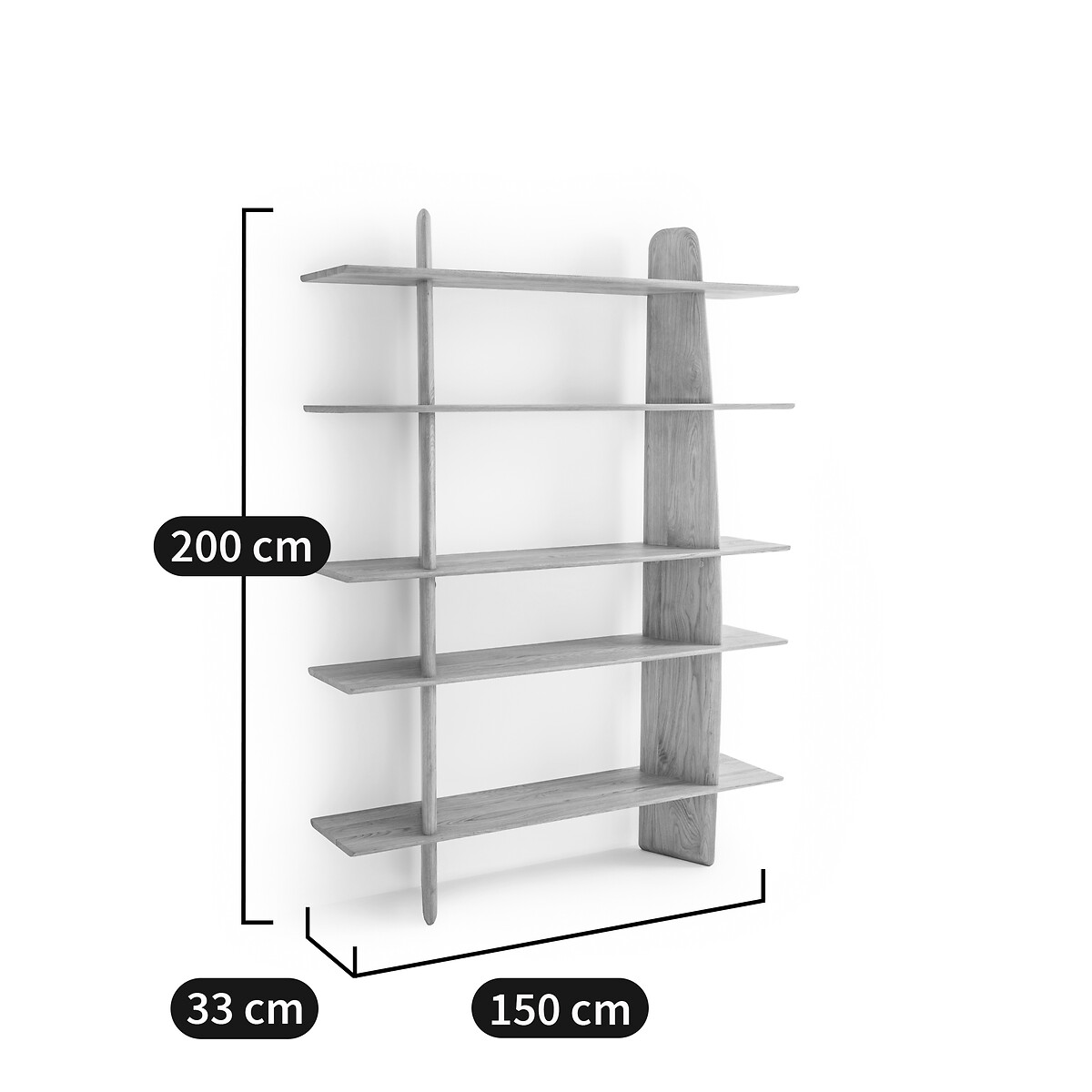 Libreria in rovere massello, Iloss quercia naturale, AM.PM