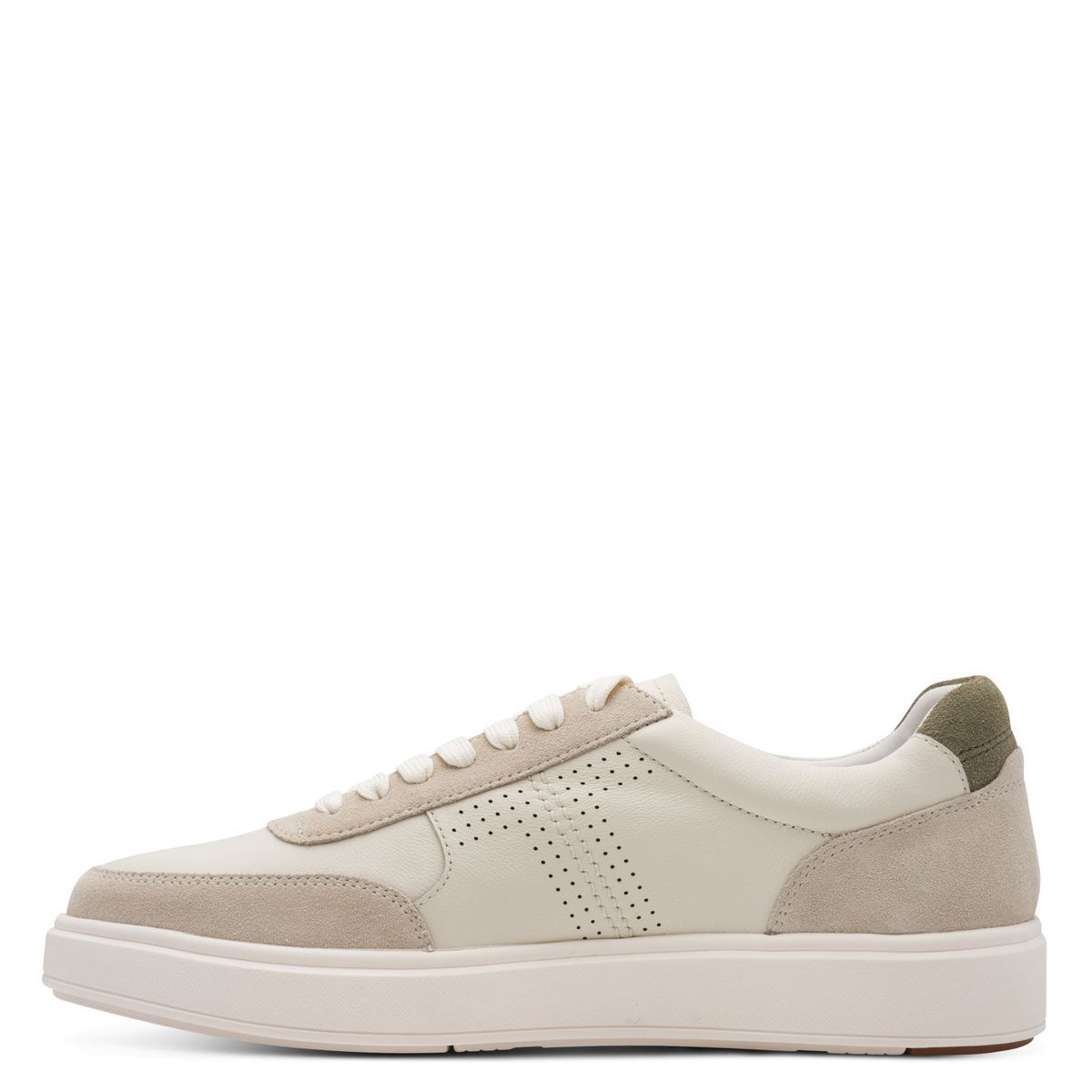 Basket en cuir beige beige combiné, TAMARIS